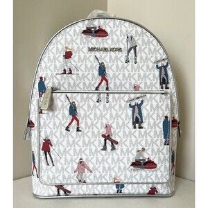 New Michael Kors Jet Set Girls Adina Medium Backpack Bright White Multi